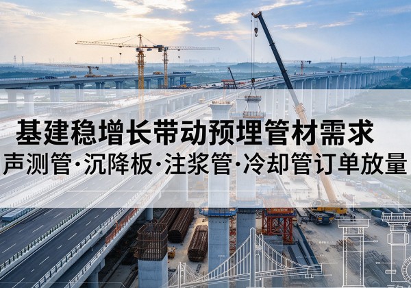 临颍基建稳增长带动预埋监测管材需求，声测管、沉降板、注浆管订单持续放量